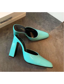 Balenciaga Round Toe Calfskin Mules Pumps Aquamarine 2019