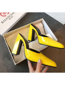 Balenciaga Round Toe Calfskin Mules Pumps Yellow 2019