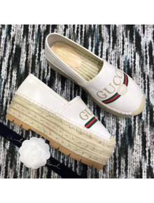 Gucci Logo Platform Espadrille White 2018