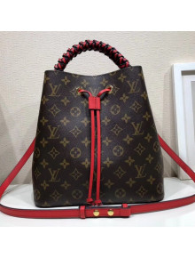 Louis Vuitton Braided Handle Monogram Canvas NéoNoé Bucket Bag Red F/W2018