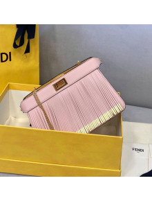 Fendi Peekaboo I See U Pochette Chain Bag with Fringes Pink 2021