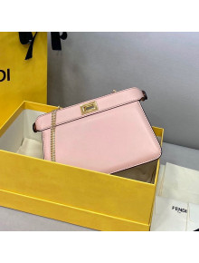 Fendi Peekaboo I See U Pochette Leather Chain Bag Pink 2021