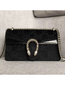 Gucci Dionysus GG Velvet Small Shoulder Bag 499623 Black 2018