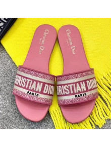 Dior Canvas Slide Sandal Pink 2019