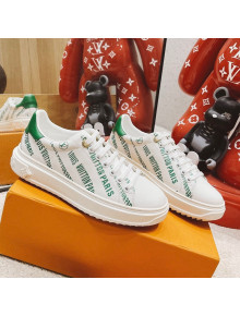 Louis Vuitton Time Out Signature Print Leather Sneakers White/Green 2021