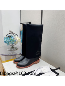 Chanel Lambskin & Lycra High Boots Black 2021 