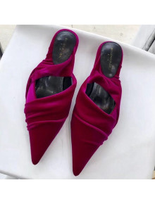 Balenciaga Velvet Knife Mules Fuchsia 2019