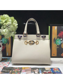 Gucci Zumi Grainy Leather Small Top Handle Bag ‎569712 White 2019