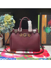 Gucci Zumi Grainy Leather Small Top Handle Bag ‎569712 Burgundy 2019