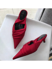 Balenciaga Satin Knife Mules Red 2019 