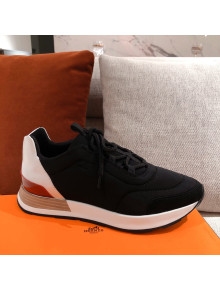 Hermes Patchwork Canvas Sneakers Black 2021 09 (For Women and Men)