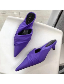 Balenciaga Satin Knife Mules Purple 2019 