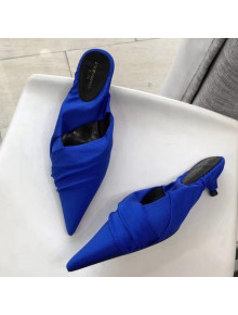 Balenciaga Satin Knife Mules Royal Blue 2019 