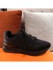 Hermes Patchwork Fabric Sneakers Black 2021 13 (For Women and Men)