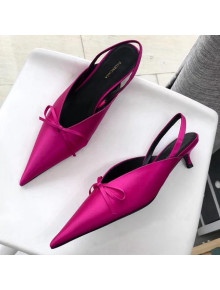 Balenciaga Satin Knife Slingback Mules Rosy 2019