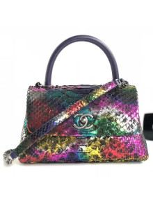 Chanel Python Leather Coco Handle Mini Bag Multicolor 2018