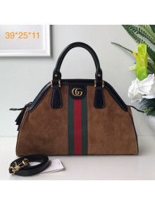 Gucci RE(BELLE) Suede Medium Top Handle Bag 516459 Brown 2018