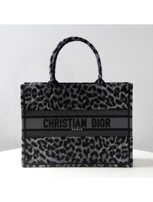 Dior Medium Book Tote Bag in Grey Multicolor Mizza Embroidery 2021