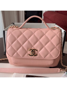 Chanel Quilted Grained Calfskin Mini Messenger Flap Top Handle Bag A93067 Pink 2019