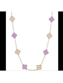 Van Cleef & Arpels Long Clovers Necklace 206129 Lilac 2020