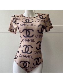 Chanel One-Piece Swimwear CHS36 Beige 2021