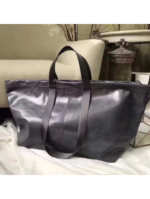 Balen...ga Wax Calfskin Large Carry Shopper Bag Gray 2017