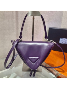 Prada Signaux Leather Triangle Mini Bag 1BA315 Purple 2021