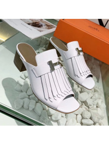 Hermes Alma Sandal With Fringe White 2020