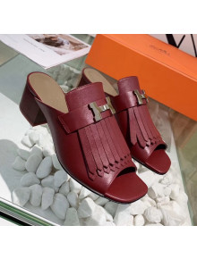 Hermes Alma Sandal With Fringe Burgundy 2020