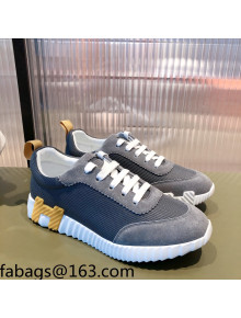 Hermes Bouncing Canvas and Suede Sneakers Grey 2021 04 