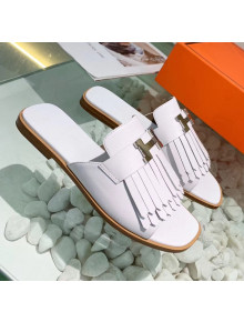 Hermes Calfskin Auteuil Sandal White 2020