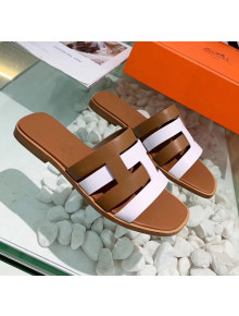 Hermes Calfskin Amore Sandal Brown/White 2020