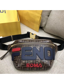 Fendi Fabric with FF Motif Belt Bag Brown/Blue 2018