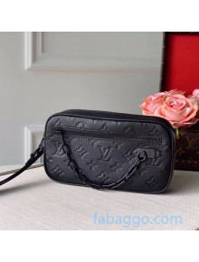 Louis Vuitton Men's Pochette Volg Clutch in Monogram Embossed Leather M55703 Black 2020