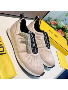 Fendi FFreedom Silk Crystal F Slip-on Sneakers Pink 2019