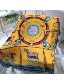 Hermes Horse Silk Sqaure Scarf 140x140cm Yellow 2021