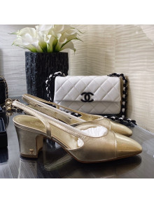 Chanel Calfskin Slingbacks Pumps 6.5cm G31318 Gold 2021 