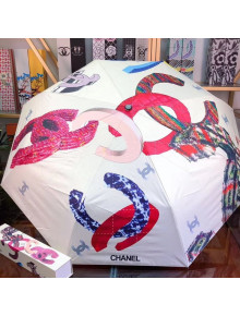 Chanel CC Print Umbrella White 2019