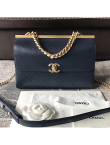 Chanel Lambskin Coco Luxe Small Flap Bag A57086 Deep Blue 2018