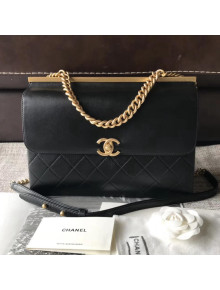 Chanel Lambskin Coco Luxe Large Flap Bag A57087 Black 2018