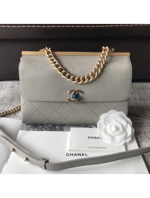 Chanel Lambskin Coco Luxe Small Flap Bag A57086 Grey 2018