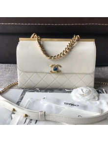 Chanel Lambskin Coco Luxe Small Flap Bag A57086 White 2018