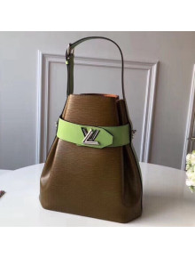 Louis Vuitton Two-tone Epi Leather Twist Bucket Bag Army Green/Viridis 2019