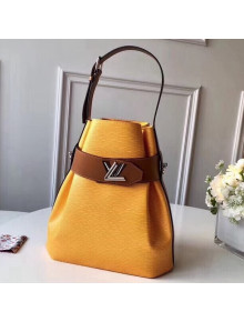 Louis Vuitton Two-tone Epi Leather Twist Bucket Bag Yellow/Brown 2019