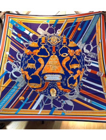 Hermes Silk Print Square Scarf 140x140cm HE01 Blue 2020