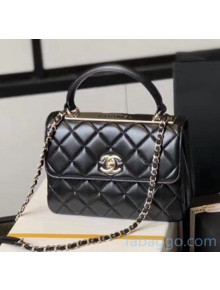 Chanel Lambskin Small Flap Bag With Top Handle A92236 Black 2020