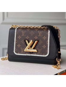 Louis Vuitton Twist MM Bag In Calfskin and Monogram Canvas M44837 Brown/Black 2020