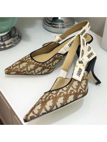 Dior J'adior Slingback Pump 6.5cm in Diorquake Oblique Canvas Beige 2019