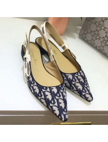 Dior J'adior Slingback Ballet Flat in Diorquake Oblique Canvas Blue 2019