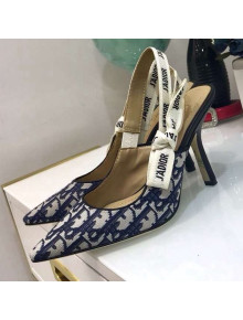 Dior J'adior Slingback Pump 9.5 cm in Diorquake Oblique Canvas Blue 2019